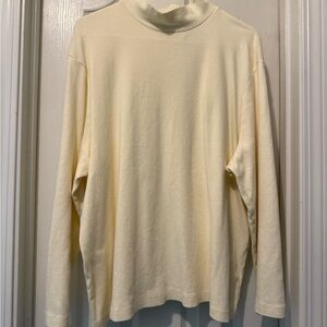 Kim Rogers Cream Cotton Mock Turtleneck